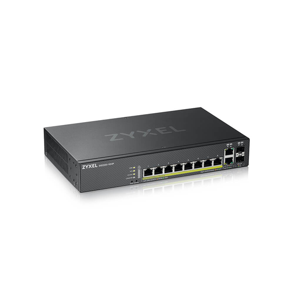 Zyxel GS2220-10HP-EU0101F sieťový prepínač Riadený L2 Gigabit Ethernet (10/100/1000) Podpora napájania cez Ethernet (PoE) Čierna