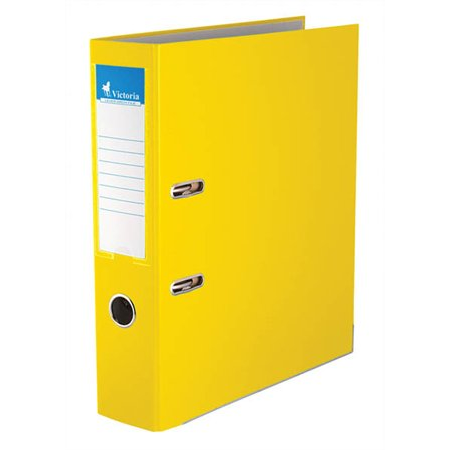 Victoria Basic A4 Gyűrűs iratrendező élvédő sínnel - Sárga (75YELLOW)