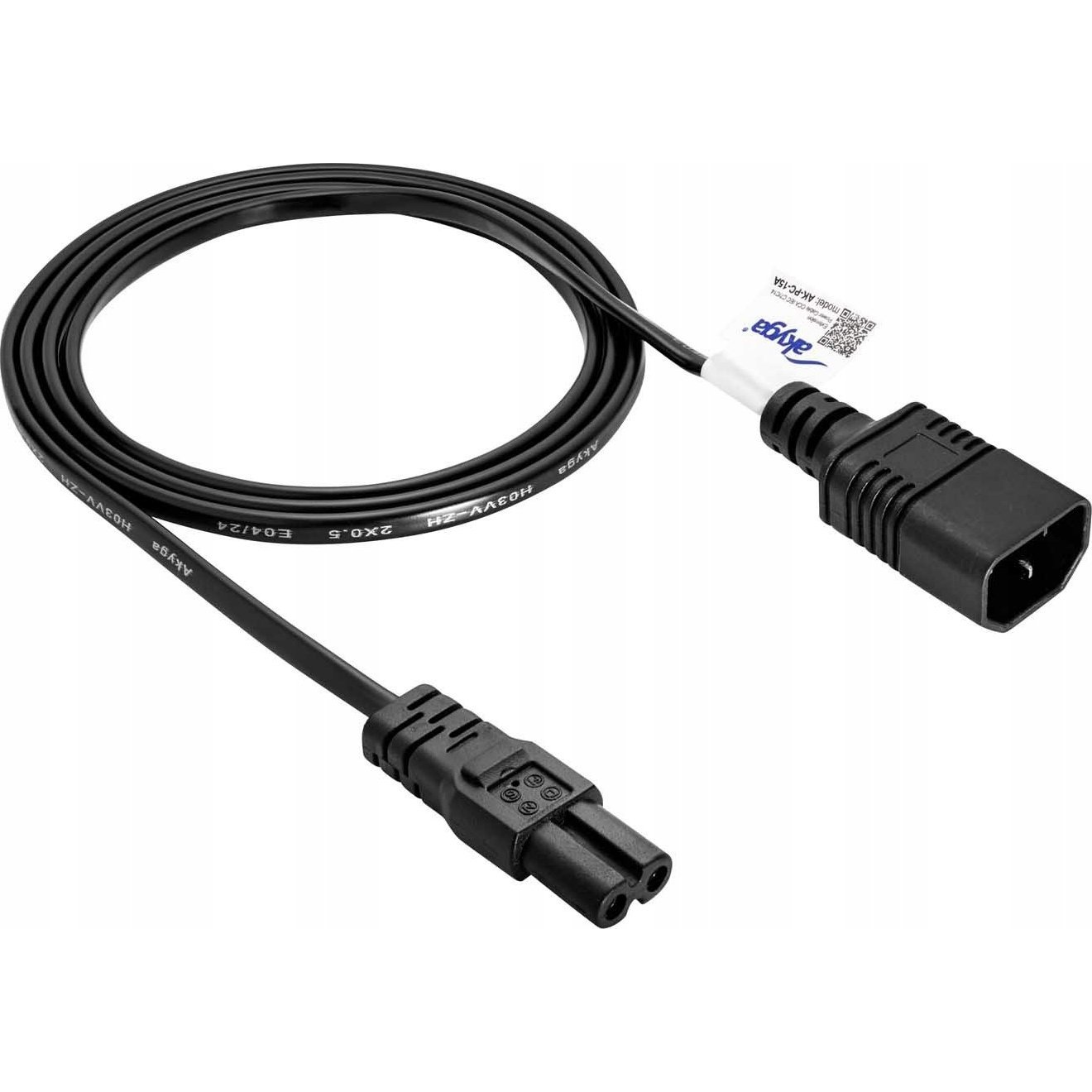 Akyga tápkábel IEC C7 / C14 1.5m (AK-PC-15A) (AK-PC-15A)