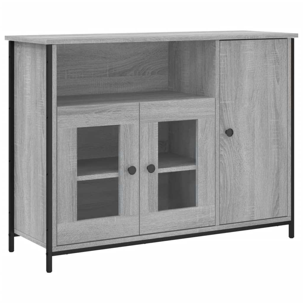 szürke sonoma színű műfa tálalószekrény 100 x 35 x 75 cm (835512)