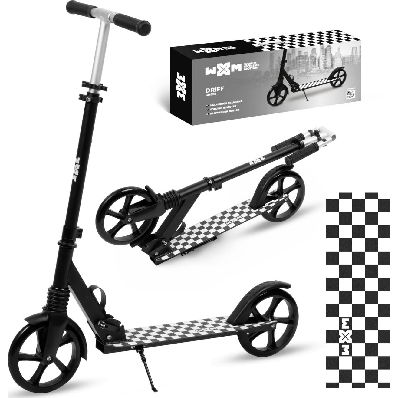 Kidwell WXM DRIFF összecsukható városi roller, fekete fehér (HSDRIB01)