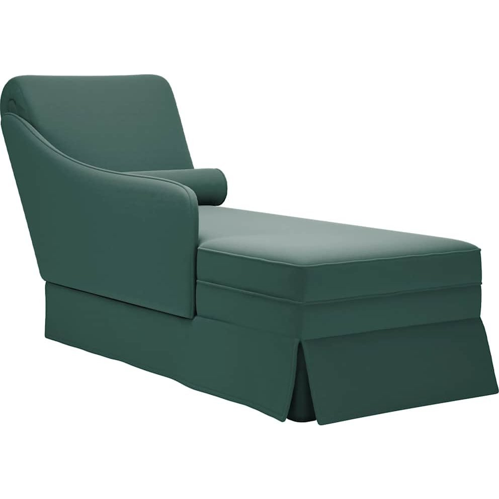 Fotel társalgó párnázással jobb kartámasszal Sötétzöld bársony (4009784)