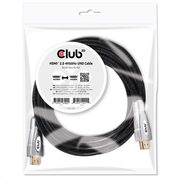 CLUB3D CAC-2312 HDMI kabel HDMI Type A (Standaard) Zwart