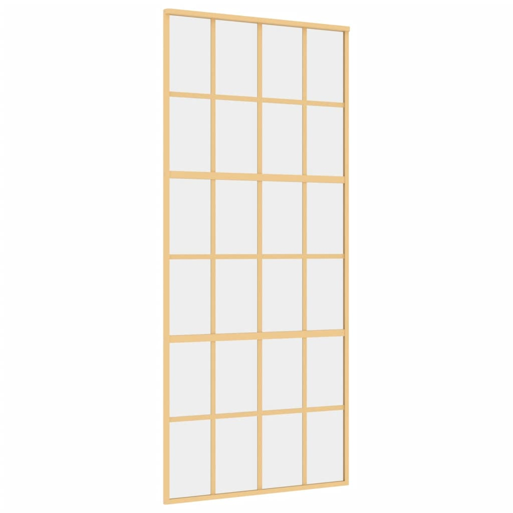 aranyszínű átlátszó ESG üveg és alumínium tolóajtó 90 x 205 cm (155173)