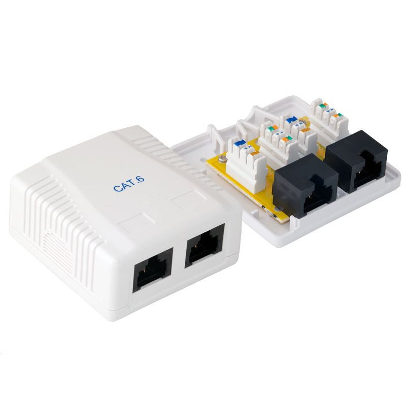 Rainbow Cat.6 UTP fali aljzat, 2 portos, öntapadós (UTA6210) (UTA6210)