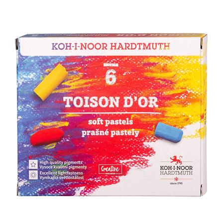 KOH-I-NOOR Porpasztell-kréta, puha,  "Toison 8511/6", 6 különböző szín (TKOH8511)