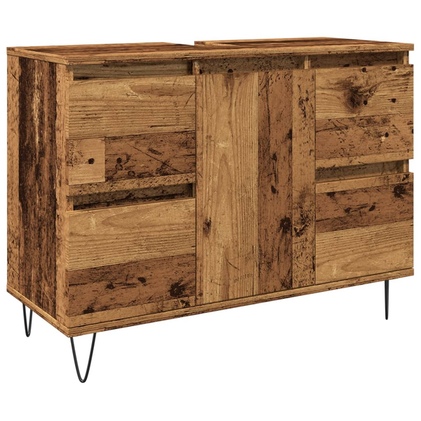 antik fa színű szerelt fa mosdószekrény 80 x 33 x 60 cm