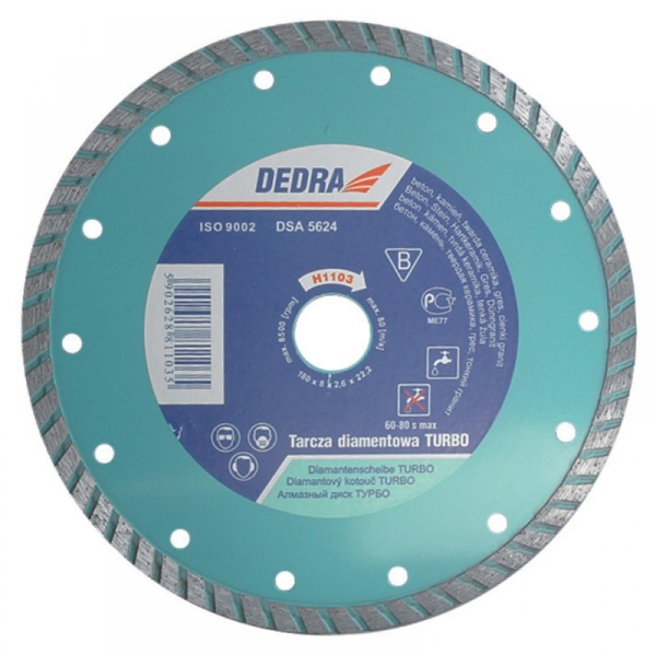 Dedra H1103 Turbó Gyémánttárcsa 22,2 mm