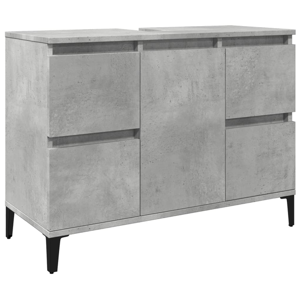 betonszürke szerelt fa mosdószekrény 80 x 33 x 60 cm