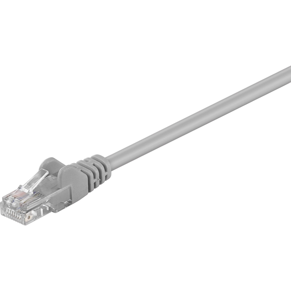  Goobay Kabel krosowy patchcord U/UTP kat. 5e CCA szary 1,5m (95557)
