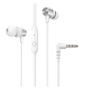 Слушалки HOCO M79 STEREO, 3.5mm жак, микрофон, бутон за запис, контрол на силата на звука, кабел устойчив на скъсване, 120 см, бели