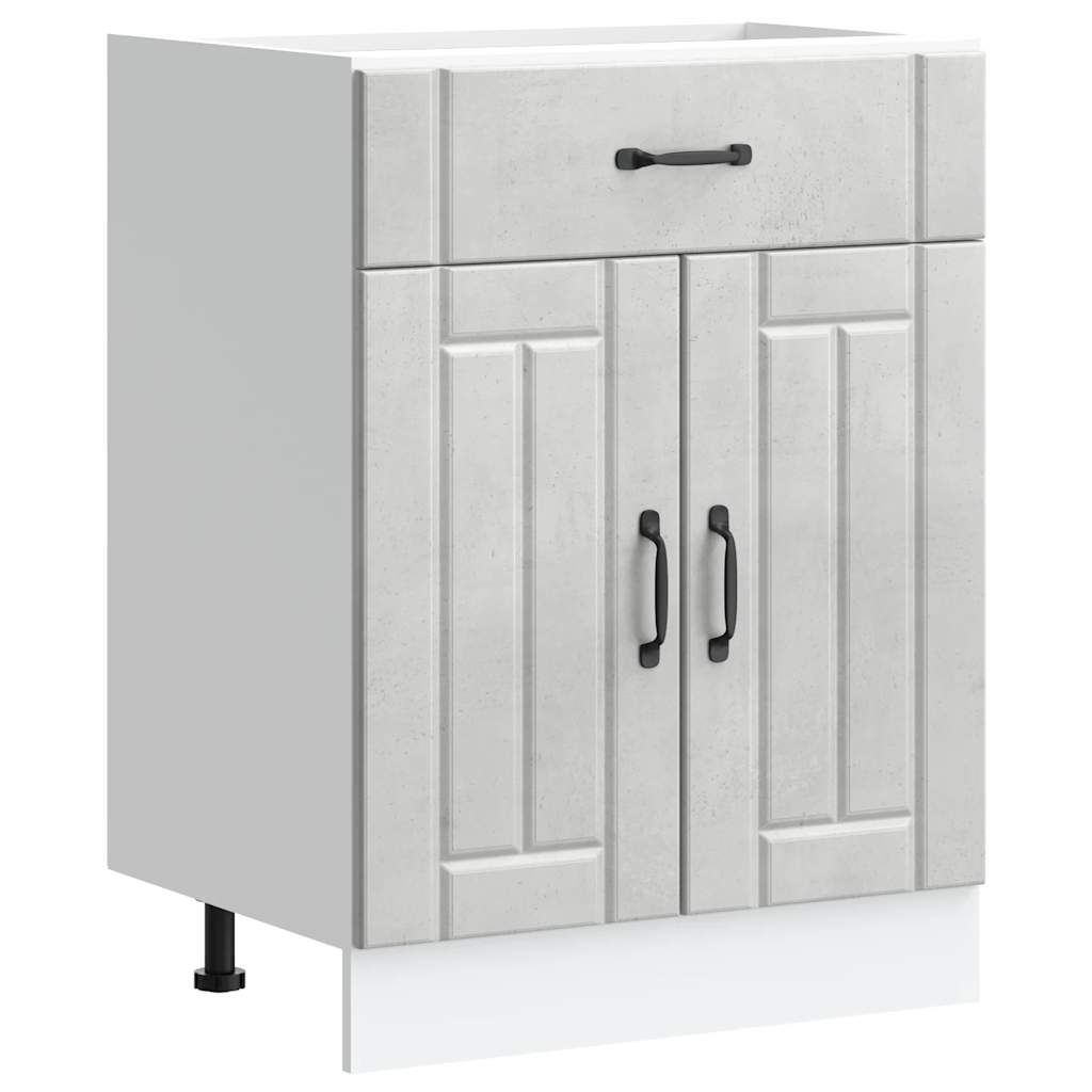 Konyhai alsó szekrény Lucca betonszürke szerelt fa (853731)