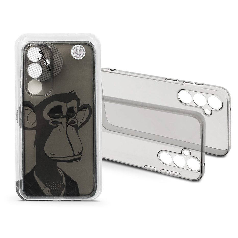 Samsung SM-S921 Galaxy S24 szilikon hátlap - Gray Monkey - átlátszó (HF239021)