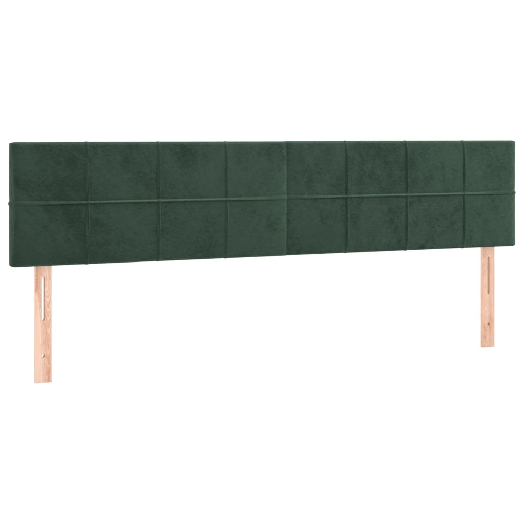 2 db sötétzöld bársony fejtámla 80 x 5 x 78/88 cm (346071)