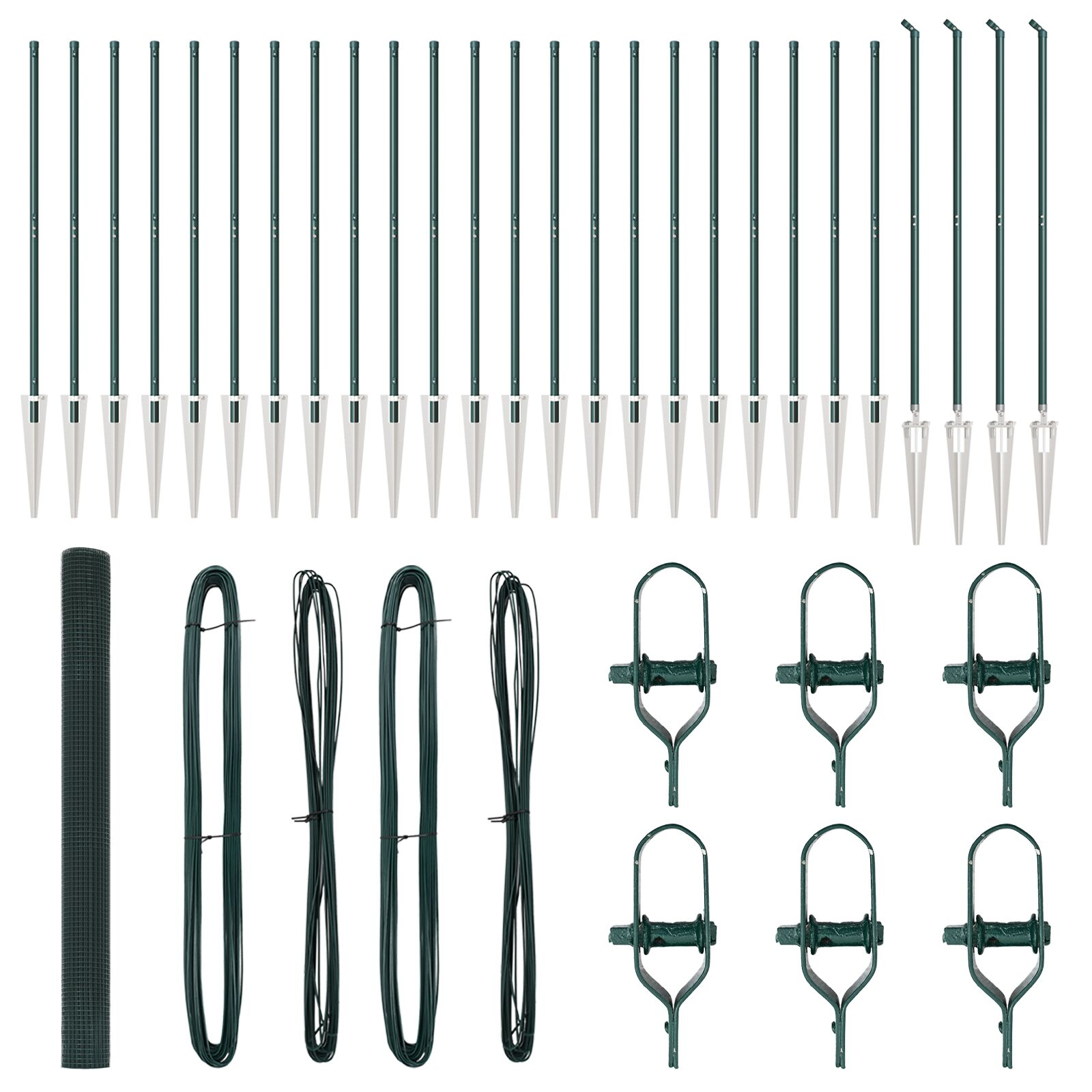 Hegesztett Drótkerítés 13 Cövek Rögzítővel Zöld 1,5x50 m Acél (3352127)