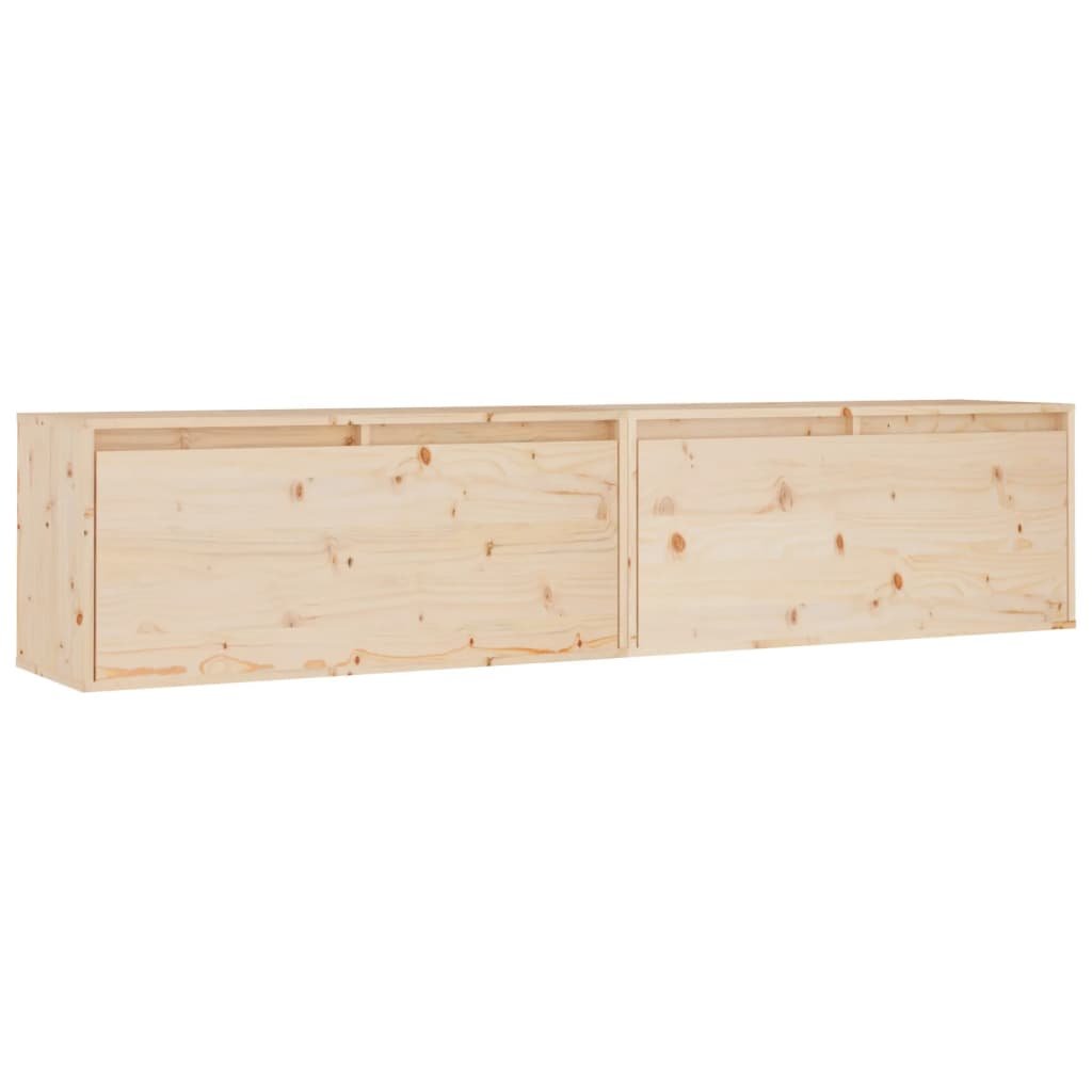 2 db tömör fenyőfa faliszekrény 80 x 30 x 35 cm (813456)