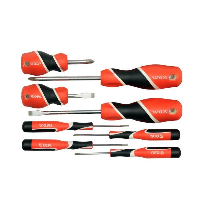 YATO csavarhúzó készlet, 2-6 mm, + PH0-PH2, 8 db (YT-25980)