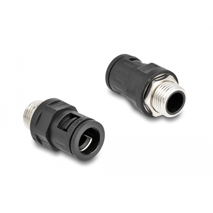 Delock M16 tömlőszelence réz külső csavarmenettel, fekete, 2 db. (60453) (60453)