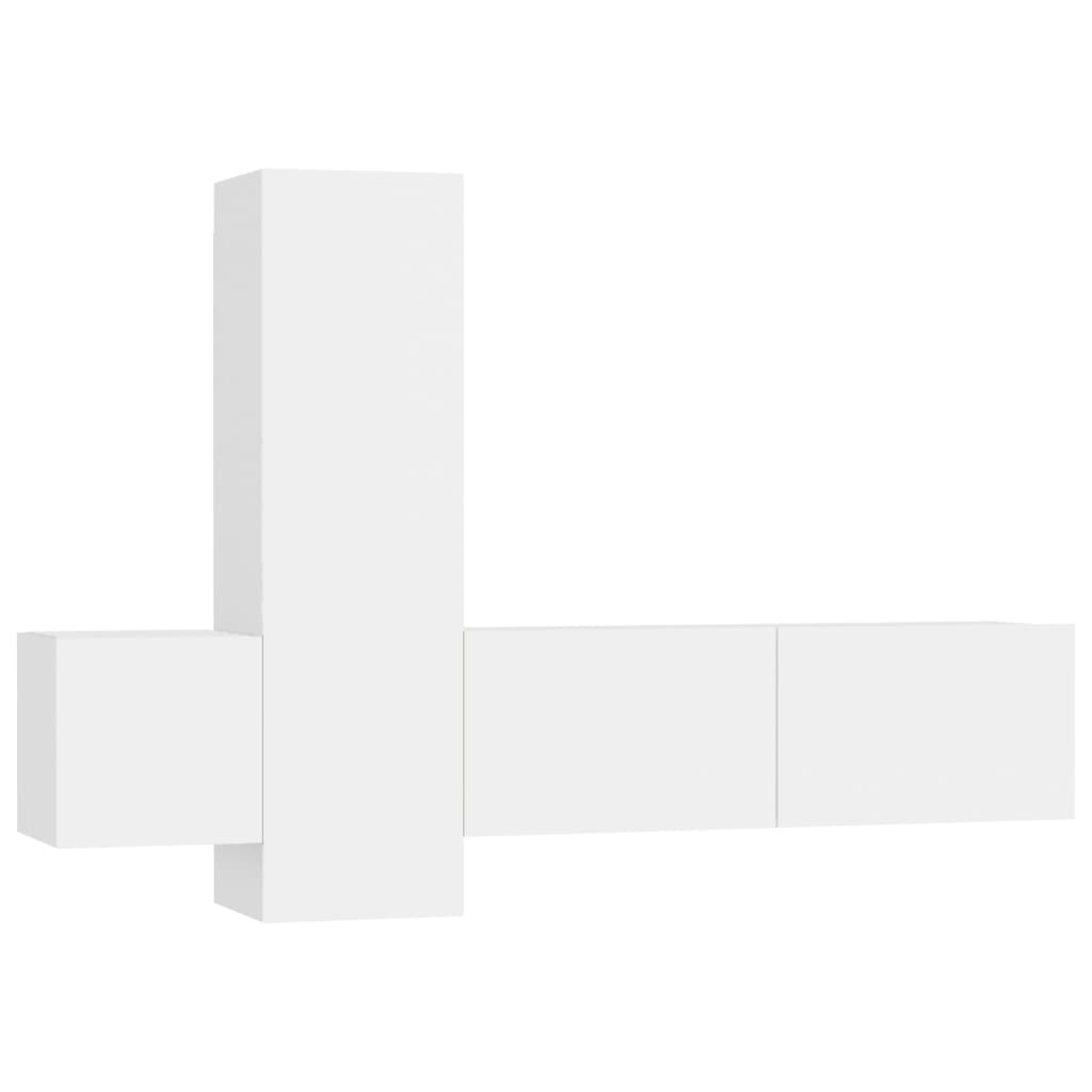 3 részes fehér forgácslap TV-szekrényszett (3078656)