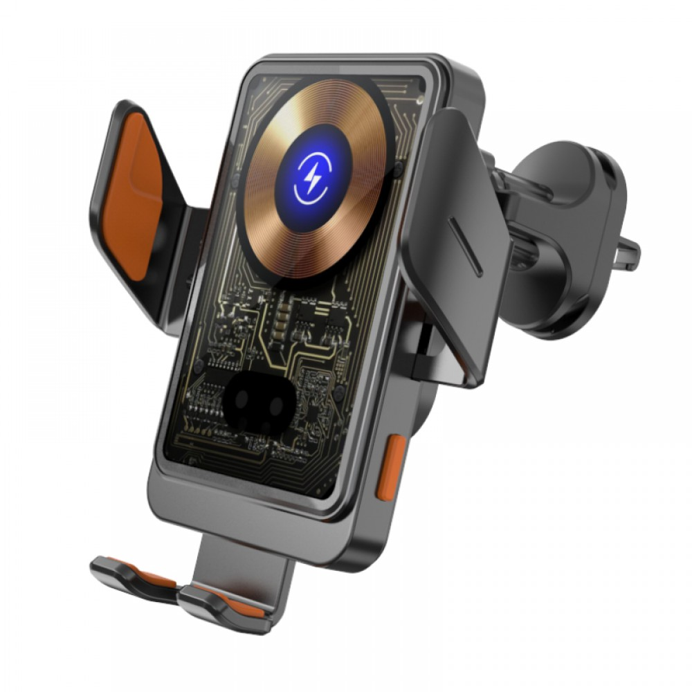 Autós telefontartó szellőzőrácsra wireless töltő funkcióval,átl. (CEL-CAR-MAGWIR-TP)
