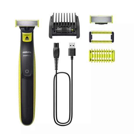 Philips Norelco OneBlade QP2824/20 rasoio elettrico Trimmer Grigio, Lime