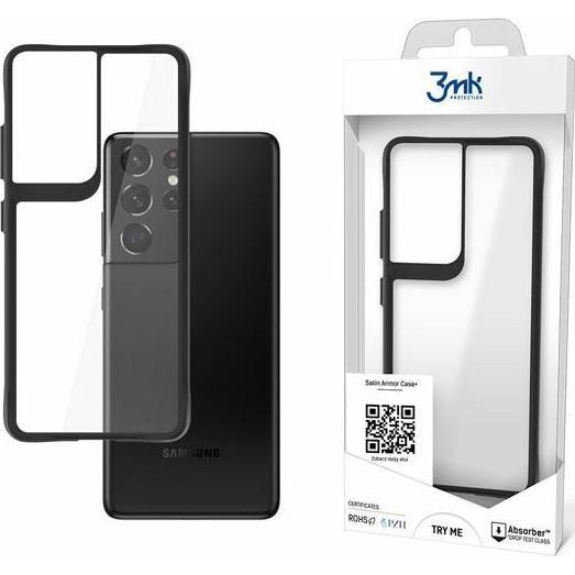 3mk Satin Armor Case+ átlátszó, TPU és PC anyagú telefontok Samsung Galaxy S21 Ultra 5G (3mk Satin Armor Case+(41))
