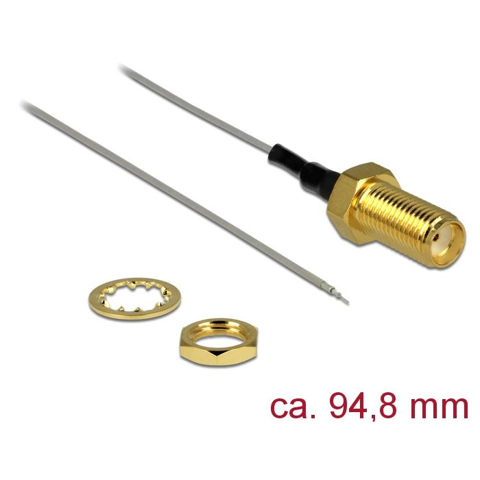 Delock antenna kábel SMA jack válaszfal > nyitott végű, ónozott 1.37 10cm (89600) (DE89600)