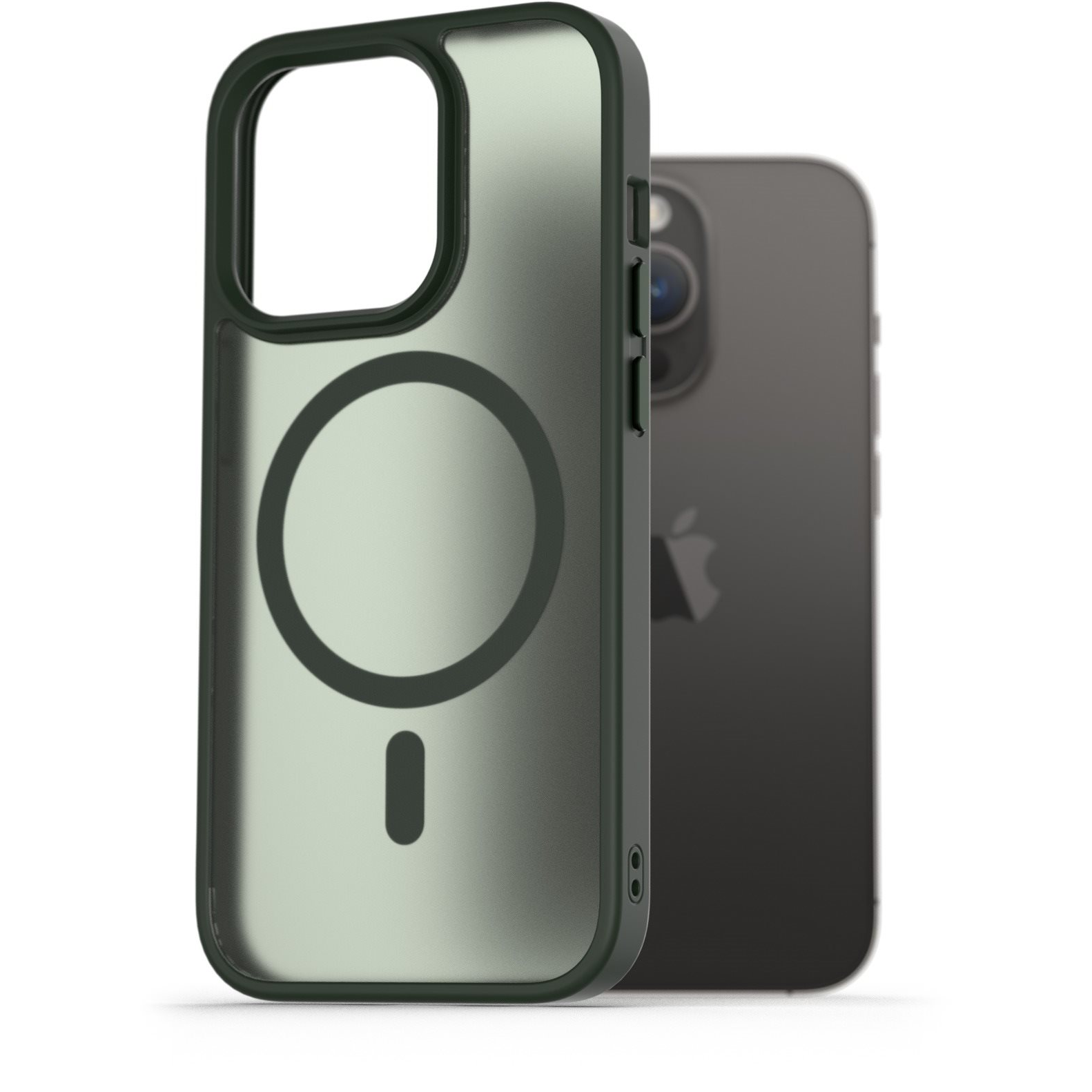 AlzaGuard Matte Case Compatible with Magsafe iPhone 14 Pro sötétzöld tok (AGD-PCMM71DE)