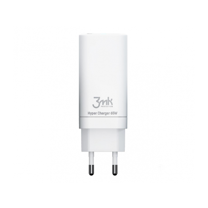 3mk Hyper Charger Hálózati USB-C / USB-A töltő - Fehér (65W) (5903108406147)