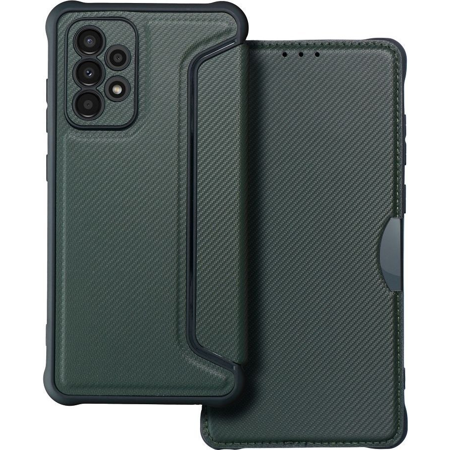 Razor book Samsung Galaxy A33 5G flip tok, sötétzöld (5903396157349)
