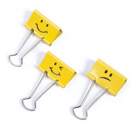 Rapesco "Emoji" Bindercsipesz 19 mm - sárga (20 db) (1351)