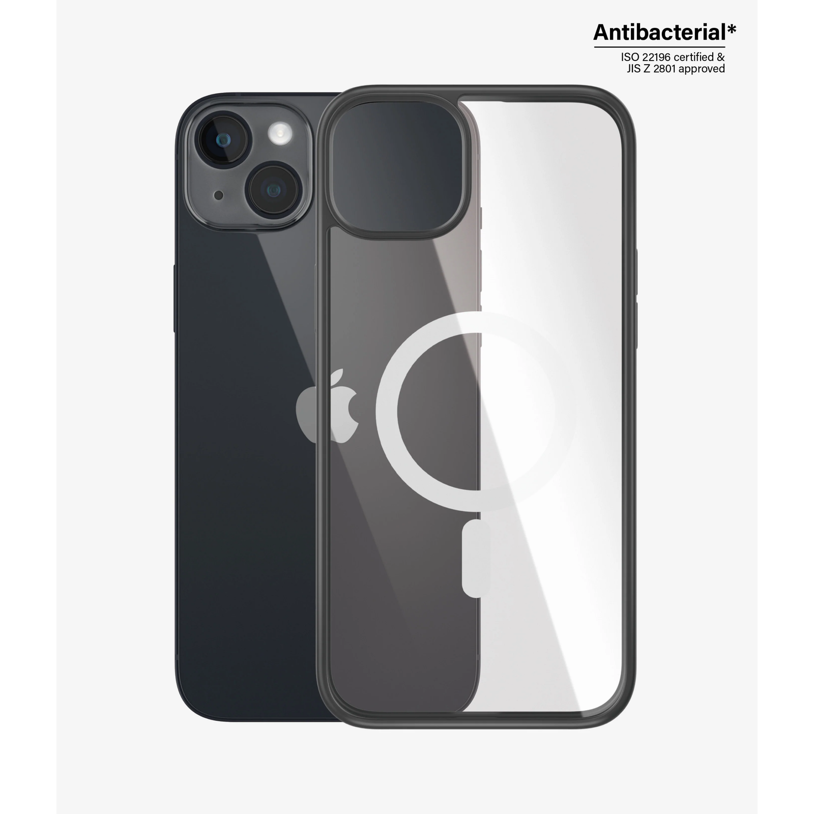 Panzerglass Apple Iphone 14 Plus MagSafe kompatibilis Szilikon Tok - Átlátszó/Fekete (0415)