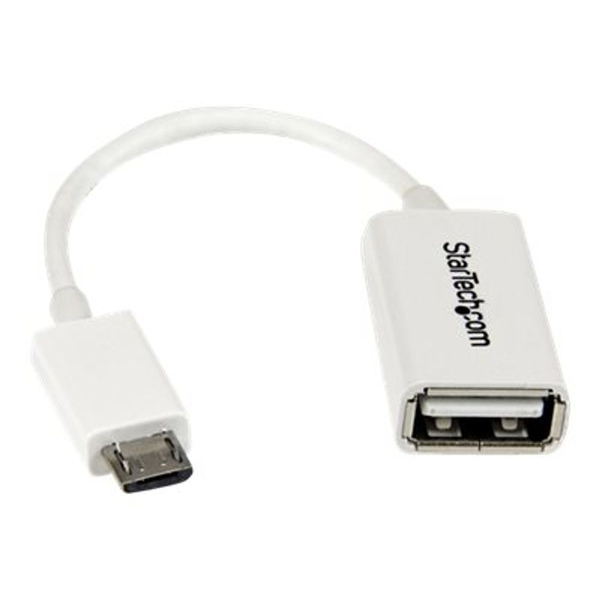 StarTech.com UUSBOTGW cabluri USB 0,127 m USB 2.0 Micro-USB B USB A Alb