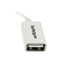 StarTech.com UUSBOTGW cabluri USB 0,127 m USB 2.0 Micro-USB B USB A Alb