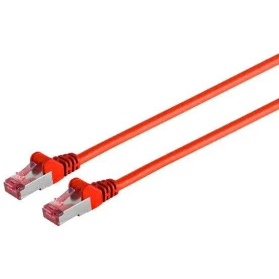 Netzwerkkabel-Patchkabel, cat 6A, S/FTP, PIMF, Halogenfrei, GHMT-ZERTIFIZIERT, rot, 0,25m · Patchkabel cat 6A S/FTP PIMF 500 MHz Halogenfrei · Anschlüsse: RJ45 Stecker - RJ45 Stecker· Patchkabel, cat 6A, 500 MHz, S/FTP, PIMF, Halogenfrei · Belegung: TIA/E