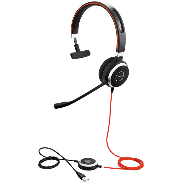 Jabra Evolve 40 MS моно слушалки, черни, с кабел