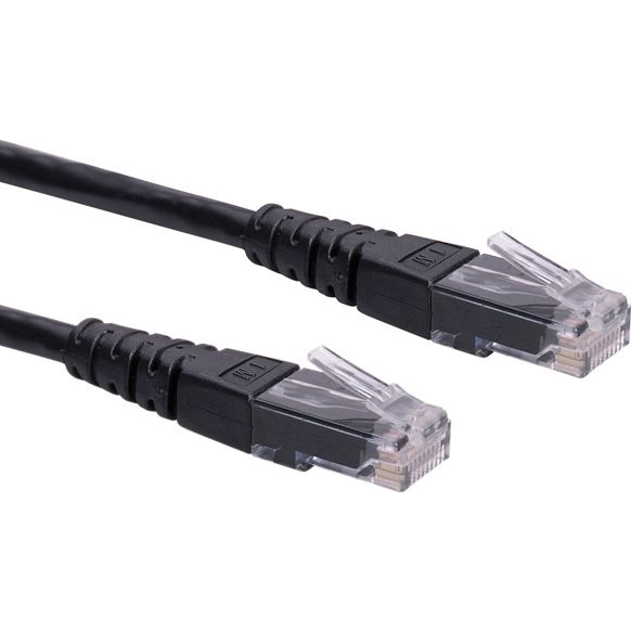Roline 21.15.0928 RJ45 Hálózati kábel, patchkábel CAT 6 U/UTP 1.50 m Fekete Árnyékolatlan 1 db