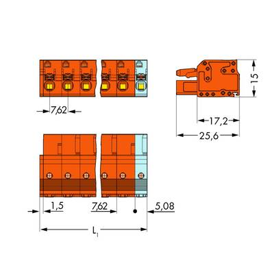 WAGO Hüvelyház kábel 2231 Pólusok száma 2 Raszterméret: 7.62 mm 2231-702/026-000 100 db (2231-702/026-000)