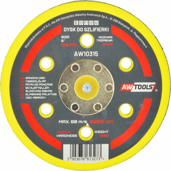 AWTOOLS DISC 150mm FOR ECCENTRIC SANDER.