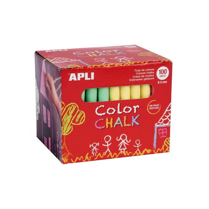 Apli Kerek táblakréta - vegyes színek (100 db/doboz) (14575)