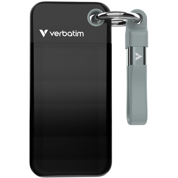 Verbatim Pocket SSD 2 TB USB Type-C 3.2 Gen 2 (3.1 Gen 2) Sort, Grå