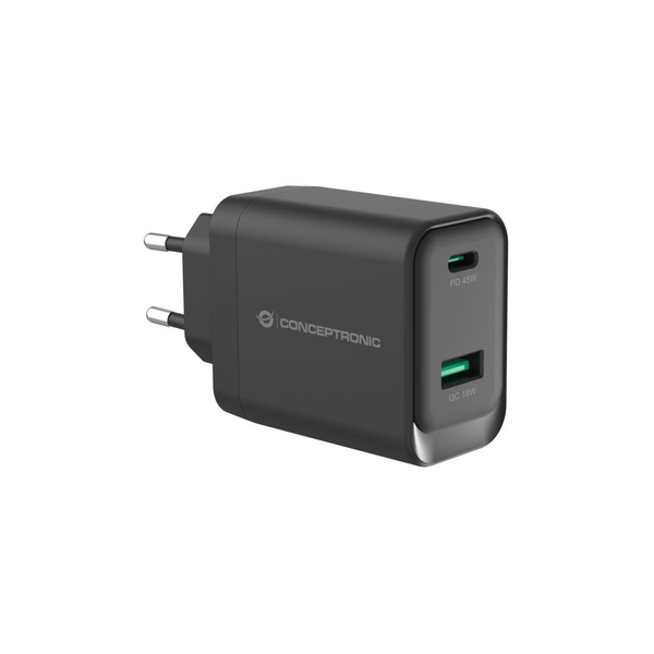 Conceptronic ALTHEA20B45 carregador de dispositivos móveis Universal Preto AC Carregamento rápido Interior