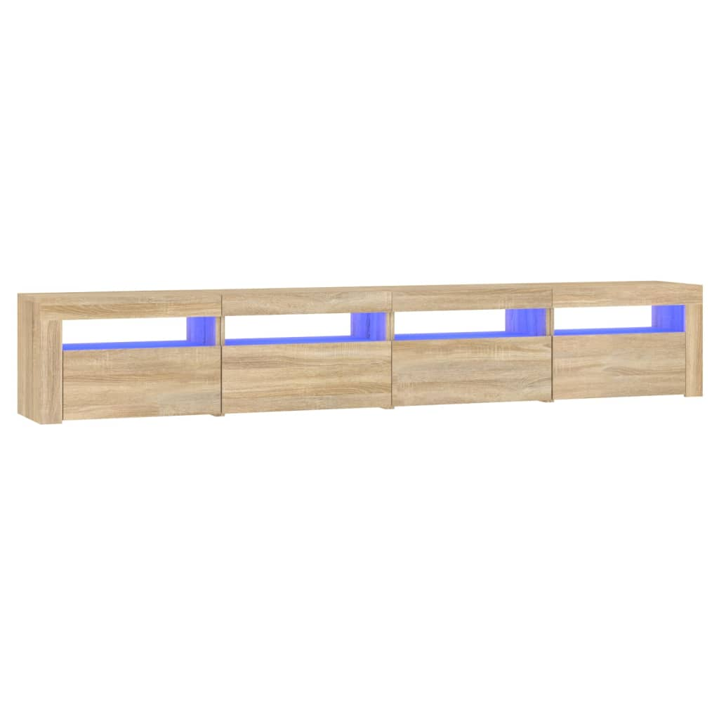 sonoma tölgy színű TV-szekrény LED-lámpákkal 240x35x40 cm (3152764)