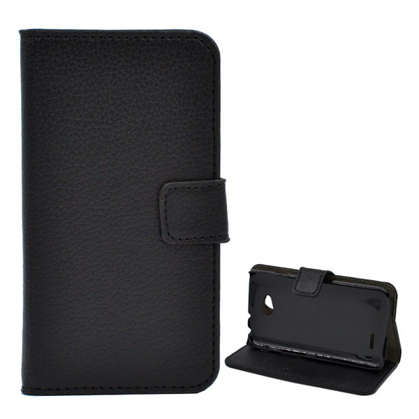 Tok álló, bőr hatású (FLIP, oldalra nyíló, asztali tartó funkció, prémium) FEKETE [LG L65 (D280)] (5996457453153)