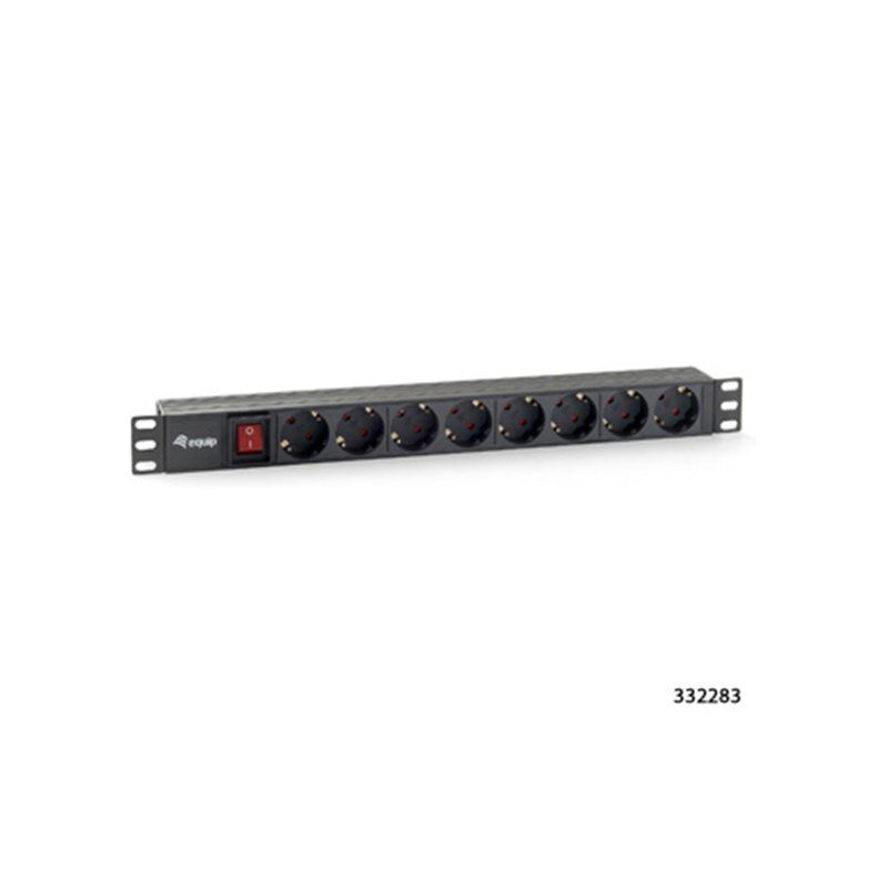 Equip 333283 áramelosztó egység (PDU) 8 AC kimenet(ek) 1U Fekete (333283)