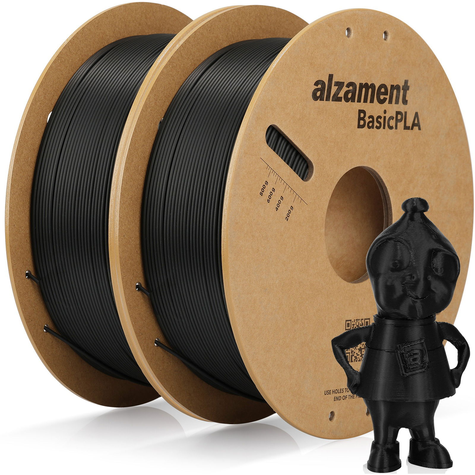 Alzament PLA Basic Dualpack 2x1kg Black (ALZMNTDL02)
