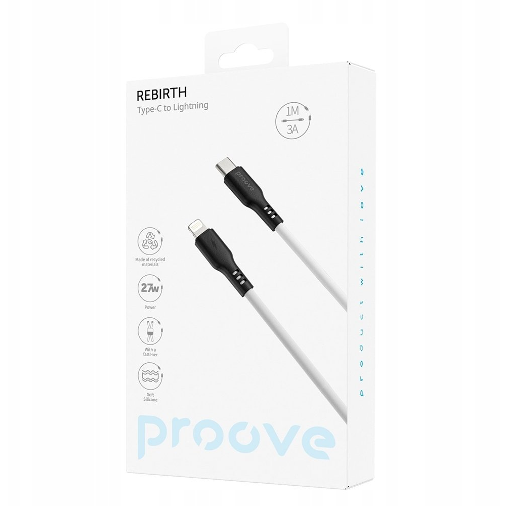 Proove Rebirth Type-C - Lightning Kábel 27 W 1m - Fehér (CCRE60002102)