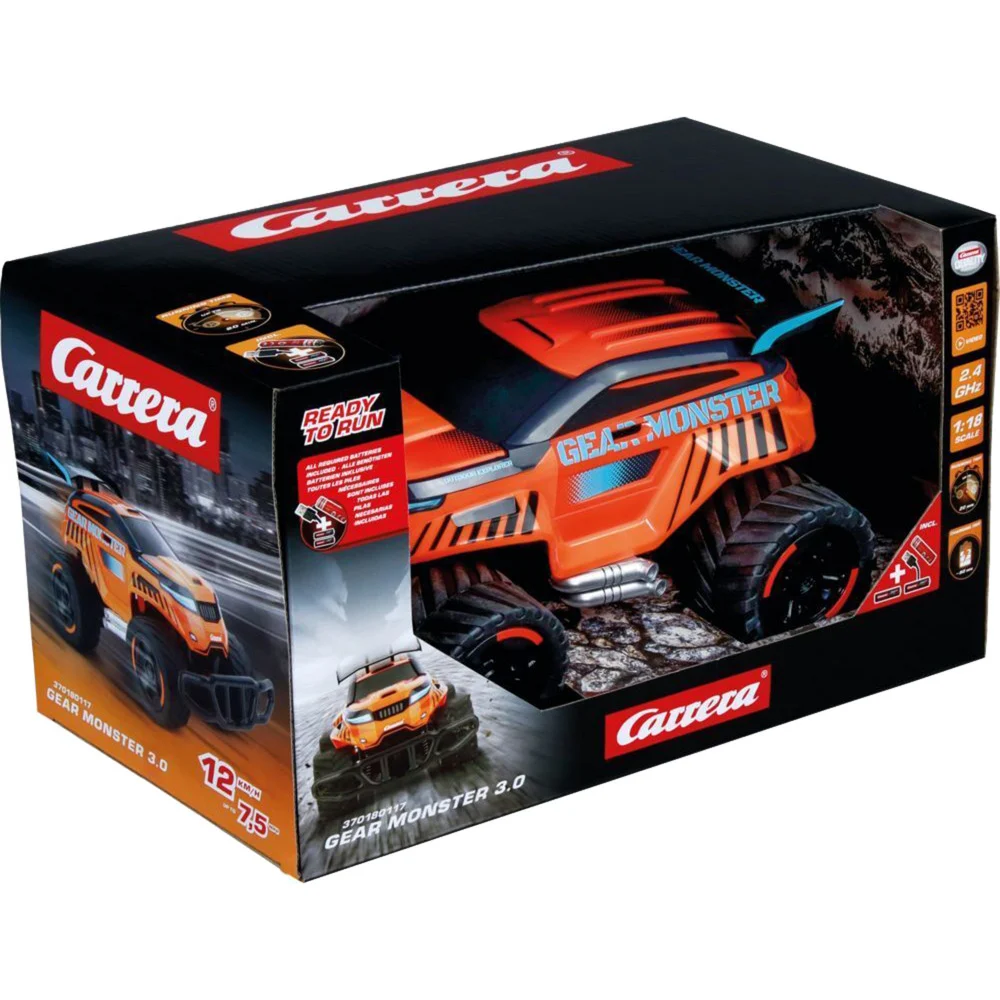 Carrera 2,4GHz Gear Monster 3.0, RC Távirányítós terepjáró - Narancs (370180117)