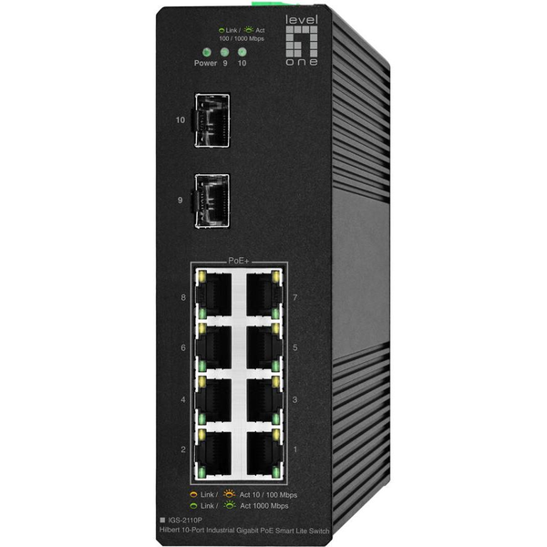 LevelOne IGS-2110P switch-uri Gestionate L2 Gigabit Ethernet (10/100/1000) Power over Ethernet (PoE) Suport Negru