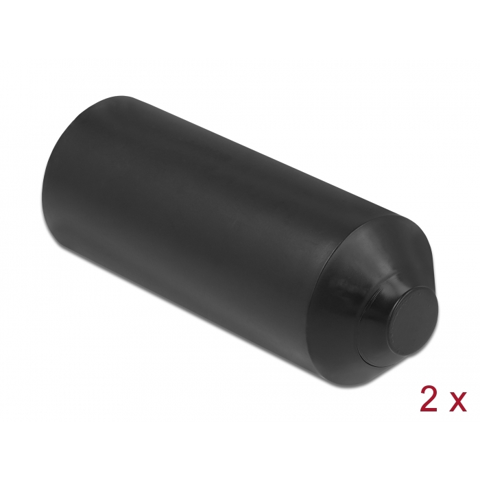 Delock 90 x 30 mm méretu lezáró vég belül ragasztó felülettel 2 db. fekete (19860) (19860)